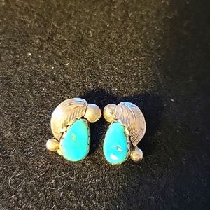 Native American Turquoise & Sterling Earrings